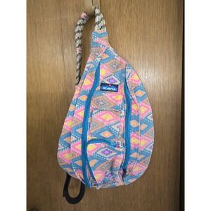 KAVU Crossbody Rope Sling Bag Backpack Tribal Aztec Southwestern Hiking Camping
